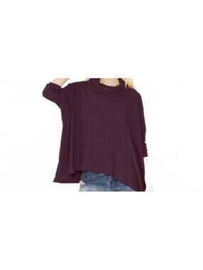 Free People "World Traveler" cowl neck top - slouchy and split open back - Small